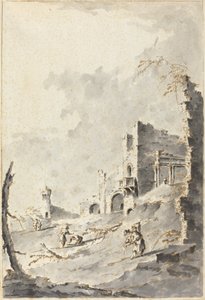 Capriccio klasycznych ruin z fortecą