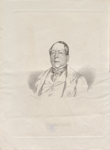 Portret kompozytora Gioachino Antonio Rossiniego 1792-1868, 1852. autorstwa Giacomo Luzzati