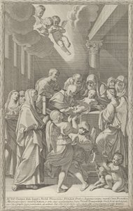 Obrzezanie Chrystusa, otaczająca go grupa mężczyzn, kobiet i aniołów, wy..., 1687-1717. autorstwa Giacomo Maria Giovannini