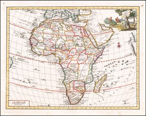 Mapa Afryki z 1740 r. autorstwa Giambattisty Albrizziego autorstwa Giambattista Albrizzi