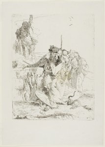 Sześć osób oglądających węża, z Scherzi autorstwa Giambattista Tiepolo