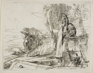 Stojący filozof i dwie inne postacie z Capricci autorstwa Giambattista Tiepolo