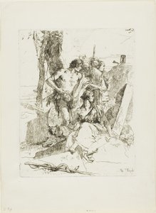Odkrycie grobowca Punchinello, z Scherzi autorstwa Giambattista Tiepolo