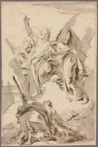 Trzech aniołów ukazujących się Abrahamowi autorstwa Giambattista Tiepolo