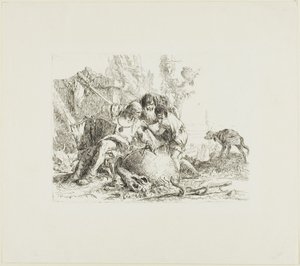 Dwóch magów i dziecko, z Scherzi autorstwa Giambattista Tiepolo