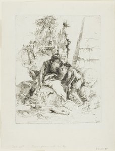 Dwóch magów z dwoma chłopcami, z Scherzi autorstwa Giambattista Tiepolo