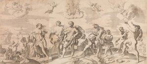 Bachus z towarzyszami odkrywający Ariadnę na wyspie Naxos, według Reni, 165..., 1650-80. autorstwa Gian Battista Bolognini