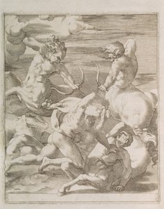 Bitwa między Herkulesem a Centaurami, 1527 autorstwa Gian Jacopo Caraglio