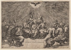 Zielone Świątki autorstwa Gian Jacopo Caraglio, after Raphael