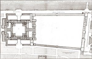 Ogólny plan zgodny z projektem Bernina dla Luwru i Tuileries w „Architekturze Francoise” autorstwa Jacques-Francois Blondela autorstwa Gian Lorenzo (after) Bernini