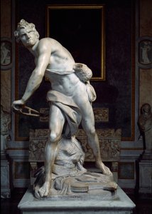 Dawid rzucający Kamień z procy Rzeźba barokowa wykonana przez Gian Lorenzo Berniniego dit Le Bernin (1598-1680) autorstwa Gian Lorenzo Bernini