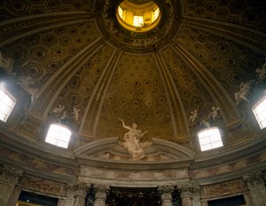 Wewnątrz kopuły, kościół św Andrzeja na Kwirynale, architekt Gian Lorenzo Bernini (1598-1680), Rzym, Włochy autorstwa Gian Lorenzo Bernini