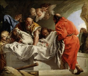 La Mise au tombeau - Złożenie do grobu Chrystusa - Tiepolo, Giandomenico (1727-1804) - 1772 - Olej na płótnie - 124x144 - Museo del Prado, Madryt