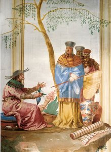 Fragment fresku w Pokoju Chińskim w Foresterii, 1757 autorstwa Giovanni Domenico Tiepolo