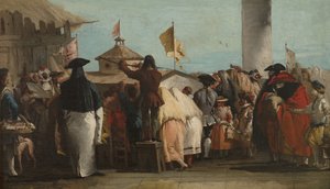 Mondo Novo, ok. 1764-1765 autorstwa Giovanni Domenico Tiepolo