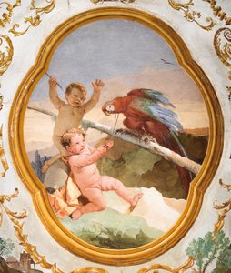 Putti z papugą, z pokoju Putti w Foresterii (Pensjonat) 1757