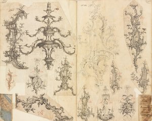 Notatnik projektów roboczych, ca. 1760. autorstwa Gideon Saint