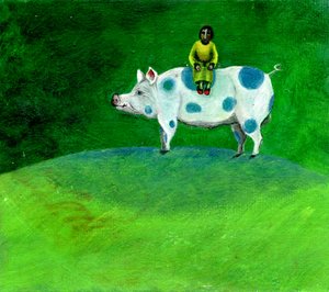 Moja świnka z niebieskimi plamkami zabrała mnie do domu, 2003 r. autorstwa Gigi Sudbury