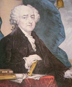 John Adams (1735-1826) wydany przez Nathaniela Curriera (1813-88) (kolor lito)