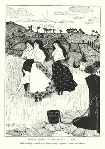 Przesądy miesiąca - 1 maja (litografia) autorstwa Gilbert James
