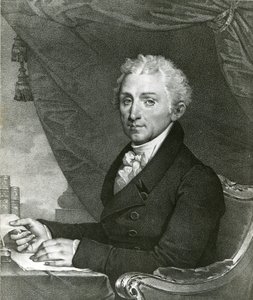James Monroe, 5. Prezydent Stanów Zjednoczonych (b/w litho) autorstwa Gilbert Stuart