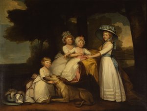 Portret dzieci drugiego księcia i księżnej Northumberland - lady Elizabeth Percy, hrabiego Percy, lady Julii Percy i lady Agnes Percy.