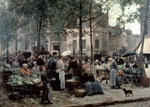 „Les Halles, Paryż „Centralny Targ”, 1880 autorstwa Gilbert Victor Gabriel