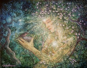 Duch wiosny, 2001 (akryl na desce) autorstwa Gilbert Williams