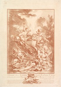 Alegoria na pamiątkę małżeństwa Alegoria na pamiątkę..., poł. XVIII w. autorstwa Gilles Demarteau