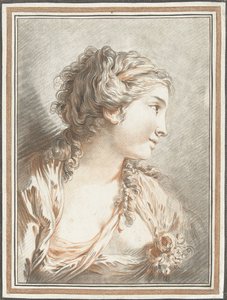 popiersie kobiety autorstwa Gilles Demarteau