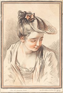 Głowa młodej kobiety, 1773. autorstwa Gilles Demarteau