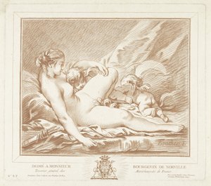 Liggende Venus spotkała Amora en Anteros
