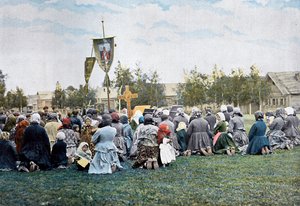 Procesja religijna na wsi, Rosja, ok. 1890 r.