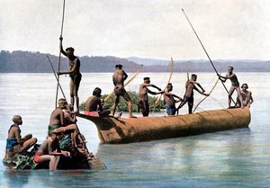 Łowienie na łuk, Wyspy Andaman i Nicobar, Ocean Indyjski, ok. 1890 r.