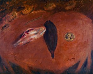 Martwa natura z podeszwami i monetą autorstwa Gino  Bonichi