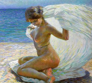 Nago na plaży. autorstwa Gino Piccioni