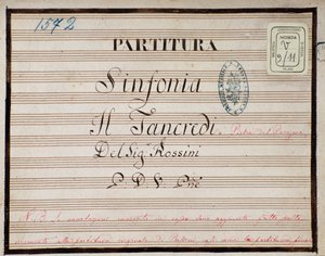 Nuty do symfonii zredukowanej na fortepian Tancrediego, opera Gioacchino Rossiniego