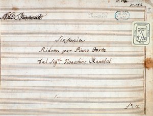 Nuty do symfonii zredukowanej na fortepian Tancrediego, opera Gioacchino Rossiniego