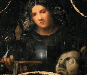 Renesans: Dawid z głową Goliata par Giorgione autorstwa Giorgio (workshop of) Giorgione