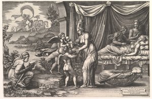 Alegoria Narodzin, 1558. autorstwa Giorgio Ghisi