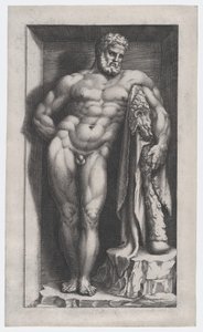 Lustro rzymskiej świetności: Herkules Farnese, XVI w., XVI wiek. autorstwa Giorgio Ghisi