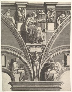 Sybilla erytrejska z serii Prorocy i Sybille w Kaplicy Sykstyńskiej, 1570-75. autorstwa Giorgio Ghisi