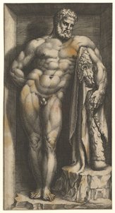 Herkules Farnese, koniec lat 70. XVI wieku. autorstwa Giorgio Ghisi