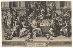 Ostatnia Wieczerza, 1551. autorstwa Giorgio Ghisi