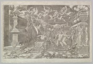Wizja Ezechiela, 1554. autorstwa Giorgio Ghisi