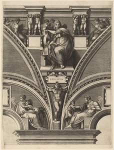 Sybilla delficka autorstwa Giorgio Ghisi after Michelangelo