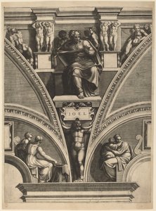 Prorok Joel autorstwa Giorgio Ghisi after Michelangelo