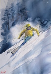 Akcja na nartach zjazdowych autorstwa Giorgio Gosti
