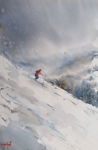 Przygoda na nartach zjazdowych autorstwa Giorgio Gosti