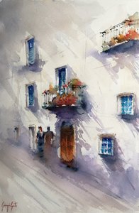 Słoneczna śródziemnomorska uliczka